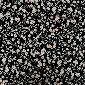 Viscose Black & Flower Printed Woven Fabric (FC-SWP016)