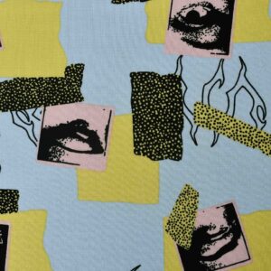 Rayon Blends Blue Print Fabric (FC-263)