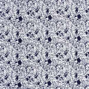 White Base Navy Blue Color Spray Print Fabric (FC-278)