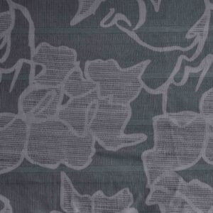 Grey Base Flower Print Fabric (FC-294)