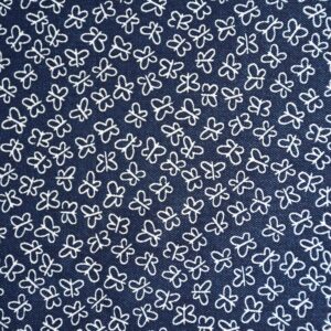 Rayon Navy Base Butterfly Print Fabric (FC-45)