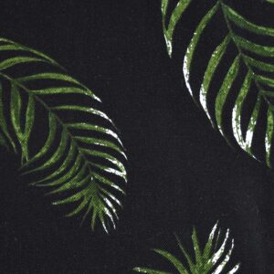 Viscose Green Color Leaf Print Fabric (FC-929)