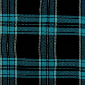 Cotton Black & Dark Turquoise Check Woven Fabric (FC-DEX249)