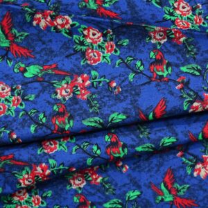 Cotton Blue Parrot Print Woven Fabric ( FC- LB083 )