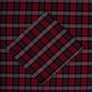 Cotton Red & Black Twill Woven Fabric (FC-LB740)