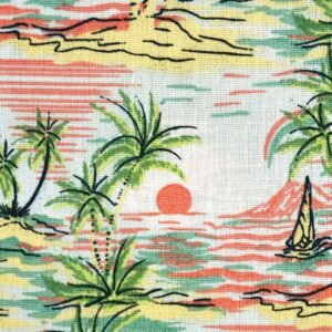 Cotton Green Color Tree Print Fabric (FC-OA11)