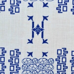 Cotton White Base Blue Print Fabric (FC-OA175)