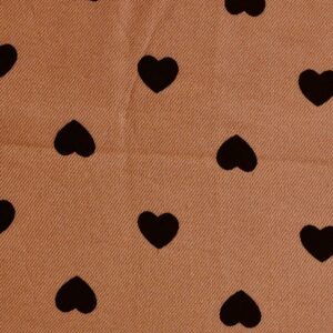 Viscose Black Heart Print Woven Fabric (FC-OA438)