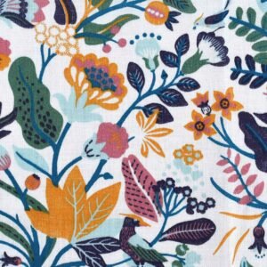 Cotton Multi Color Flower Print Fabric (FC-OA50)