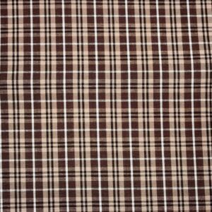 Lyocell Blends Chocolate Brown Check Fabric (FC-MTM907)